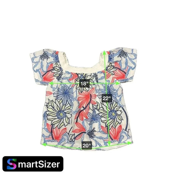 Skies Are Blue Anthropologie Floral Embroidered Blouse Off Shoulder Women’s S - Picture 7 of 9